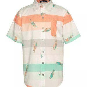 Univibe Big Boys Acadia Parrot Striped Shirt Size XLarge